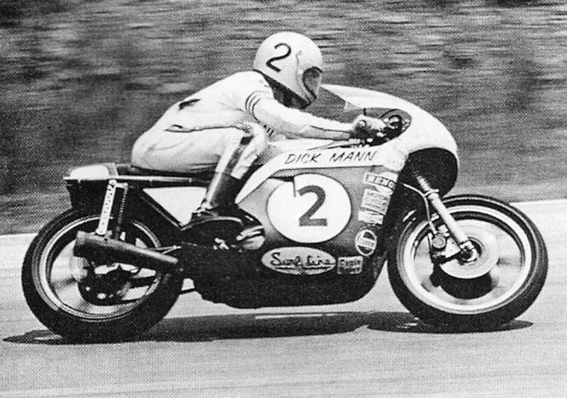 1972 - Dick Mann riding the Rocket 3 official at the Daytona 200.